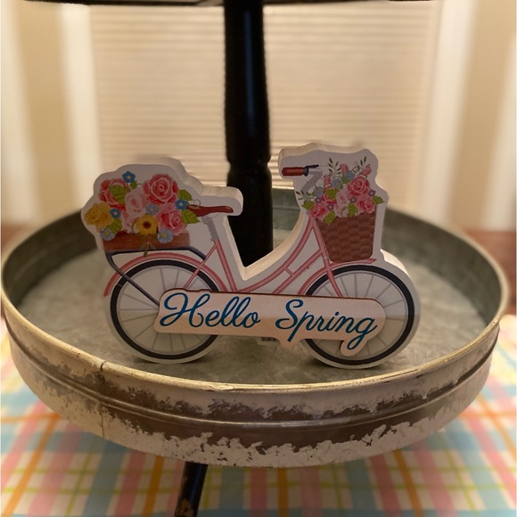 Bicycle Decor Bundle, Bicycle Wood Sign Enjoy The Ride Wall & Hello Spring Decor - Picture 11 of 16